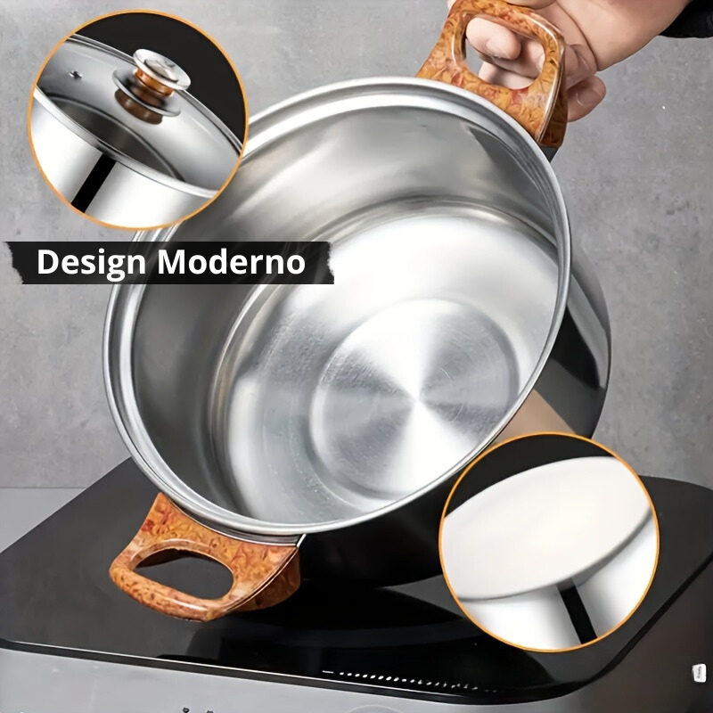 Jogo de Panelas Solar 12 Peças de Inox Antiaderentes - LDecor