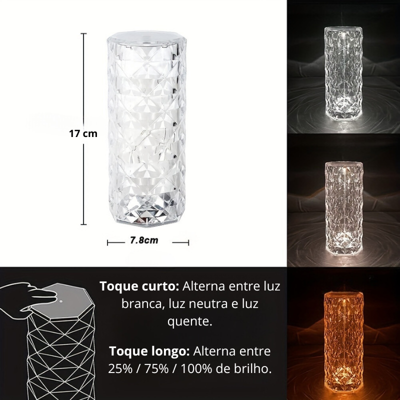 Luminária de cristal Diamante - LDecor
