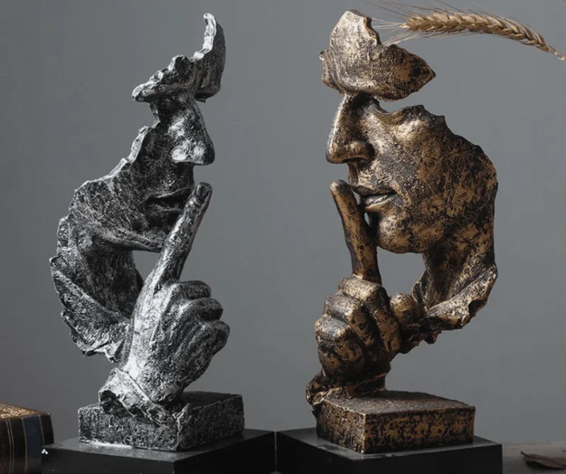 Escultura "Silêncio Vale Ouro" - Tazzi