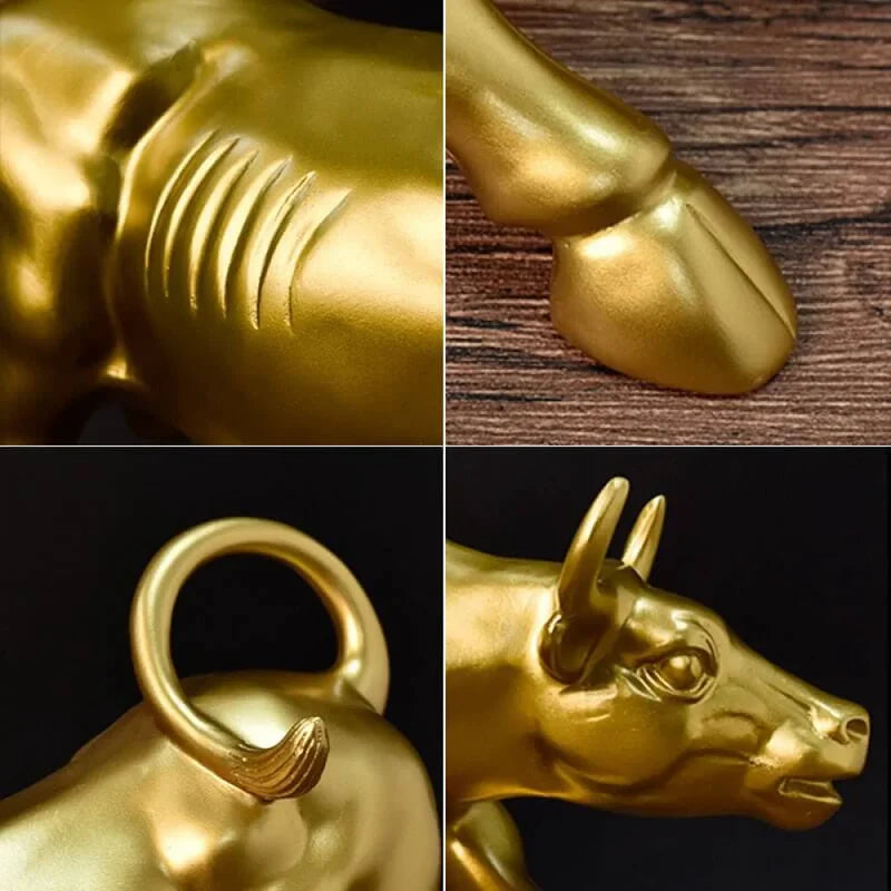 Escultura Touro de Wall Street Dourado - LDecor