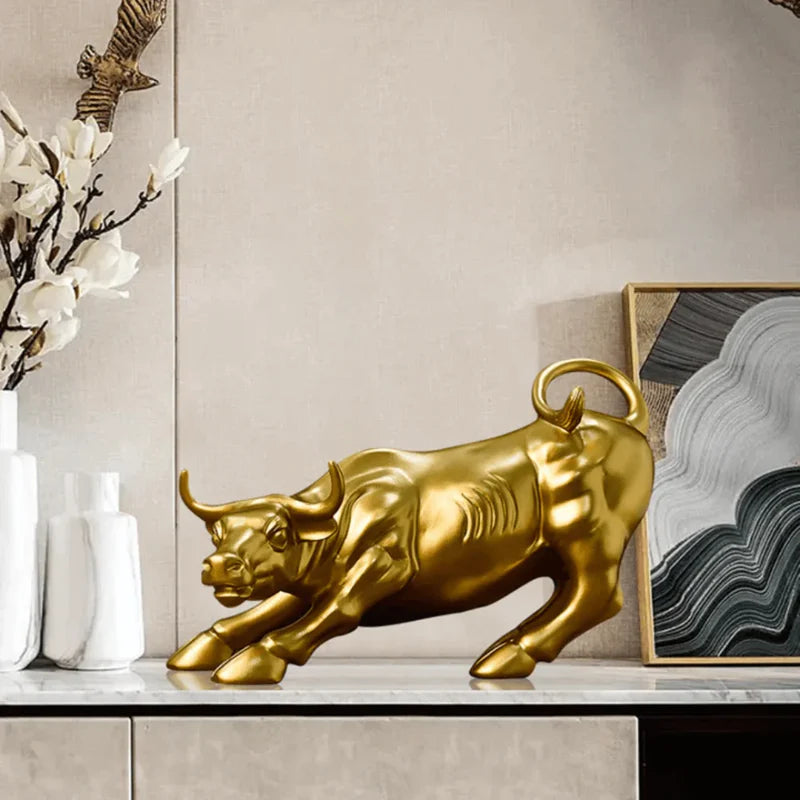 Escultura Touro de Wall Street Dourado - LDecor