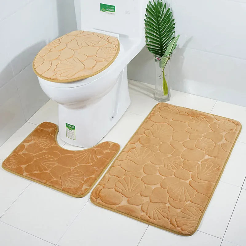 Kit Tapetes Para Banheiro e Lavabo 3 Peças - Tazze