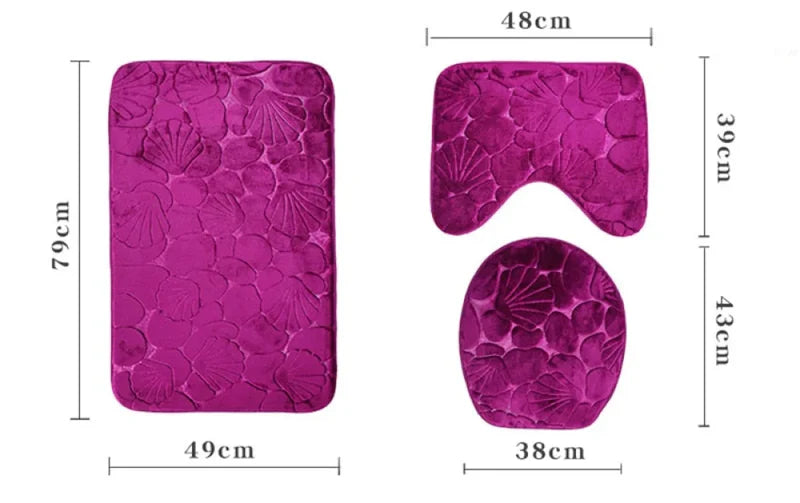 Kit Tapetes Para Banheiro e Lavabo 3 Peças - Tazze