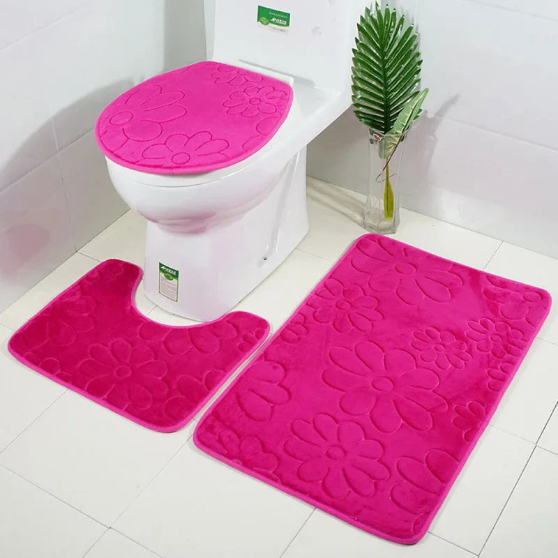 Kit Tapetes Para Banheiro e Lavabo 3 Peças - Tazze